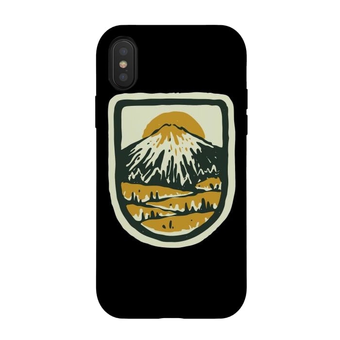 iPhone Xs / X StrongFit Mountain Hand Drawn by Afif Quilimo