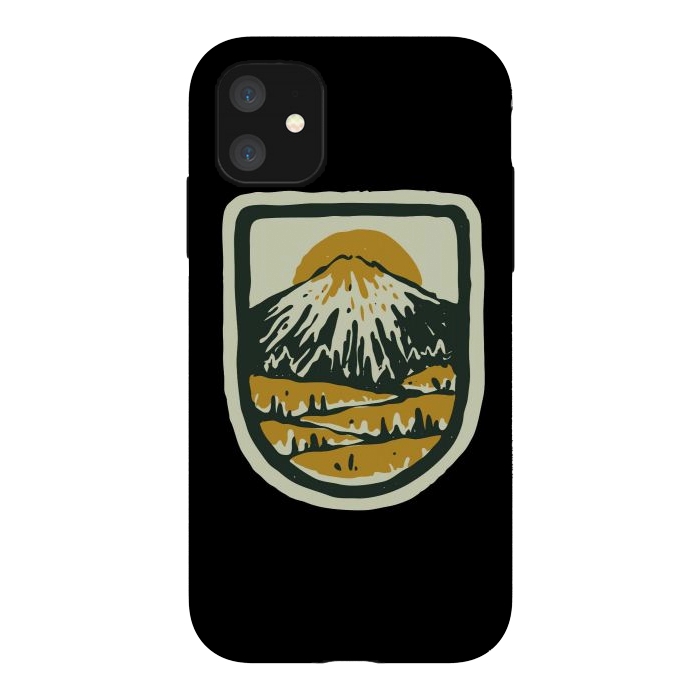 iPhone 11 StrongFit Mountain Hand Drawn by Afif Quilimo