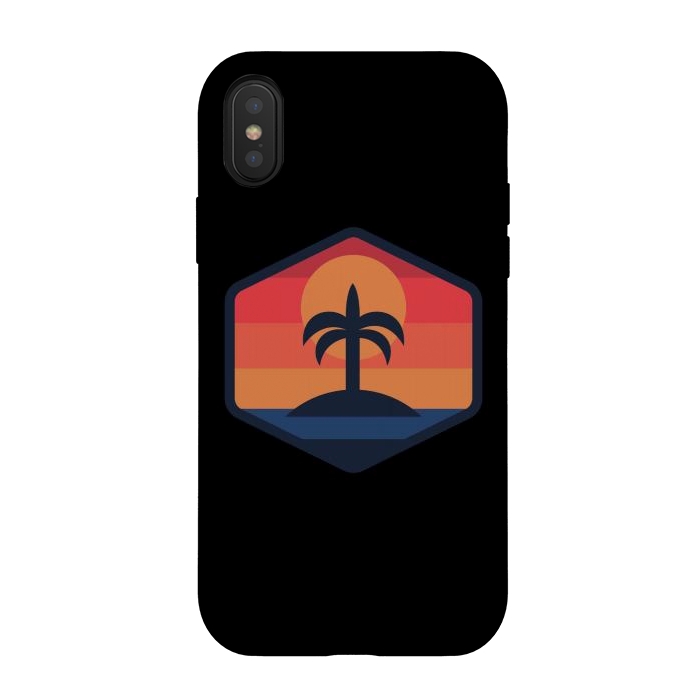 iPhone Xs / X StrongFit Sunset Beach Island by Afif Quilimo