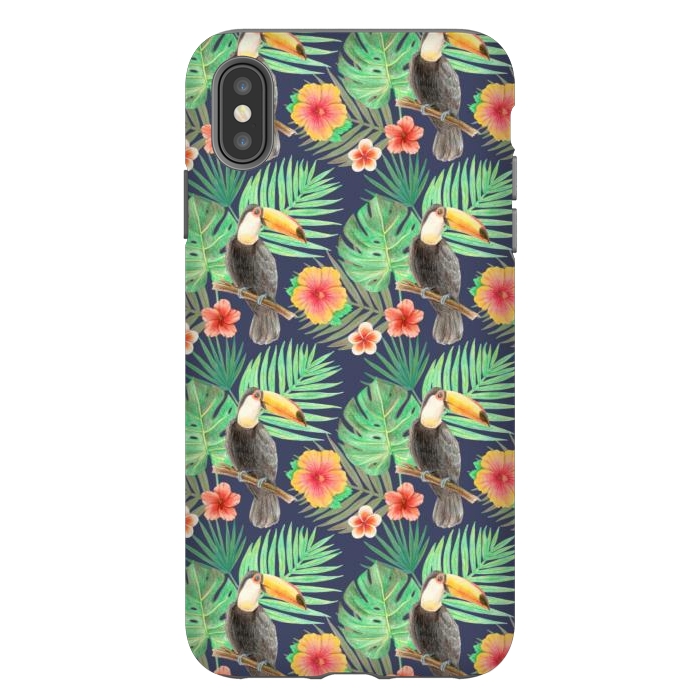 iPhone Xs Max StrongFit toucan bird in a jungle by Alena Ganzhela