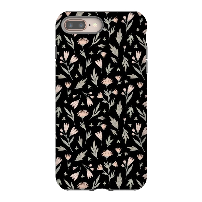 iPhone 8 plus StrongFit delicate flowers on a black by Alena Ganzhela