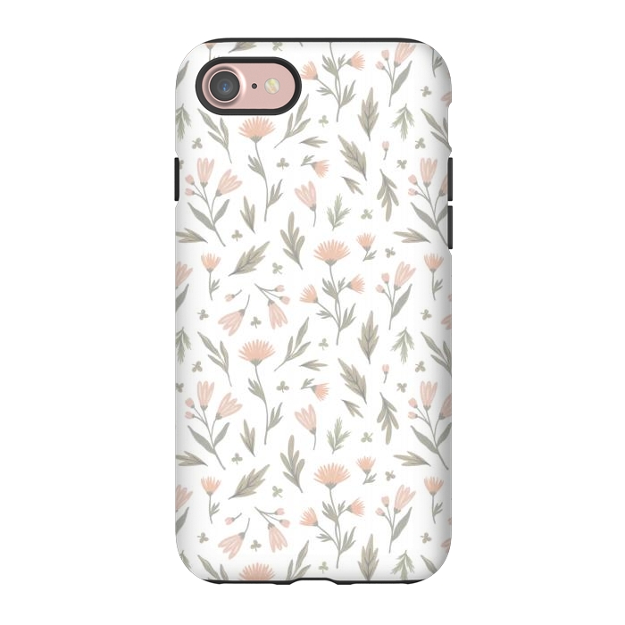 iPhone 7 StrongFit delicate flowers on a white by Alena Ganzhela