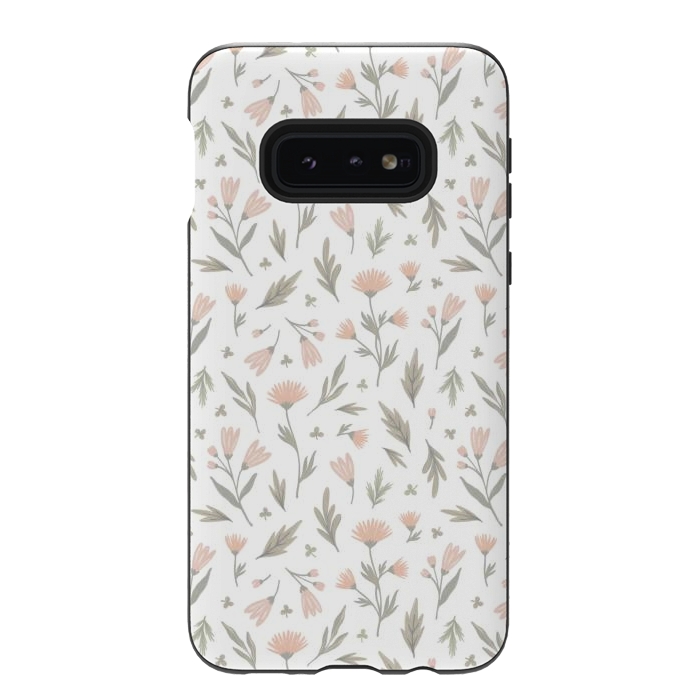 Galaxy S10e StrongFit delicate flowers on a white by Alena Ganzhela