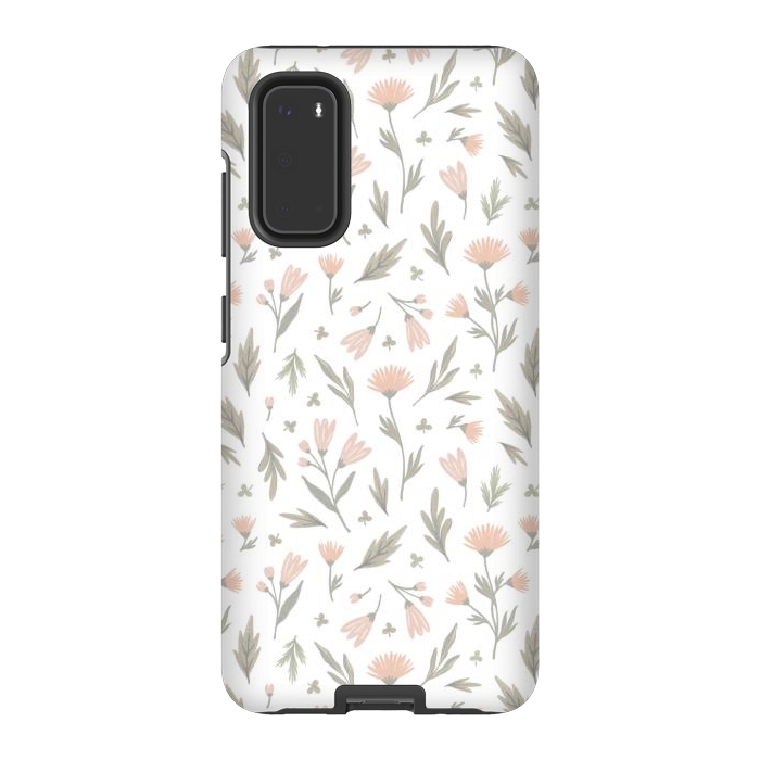 Galaxy S20 StrongFit delicate flowers on a white by Alena Ganzhela