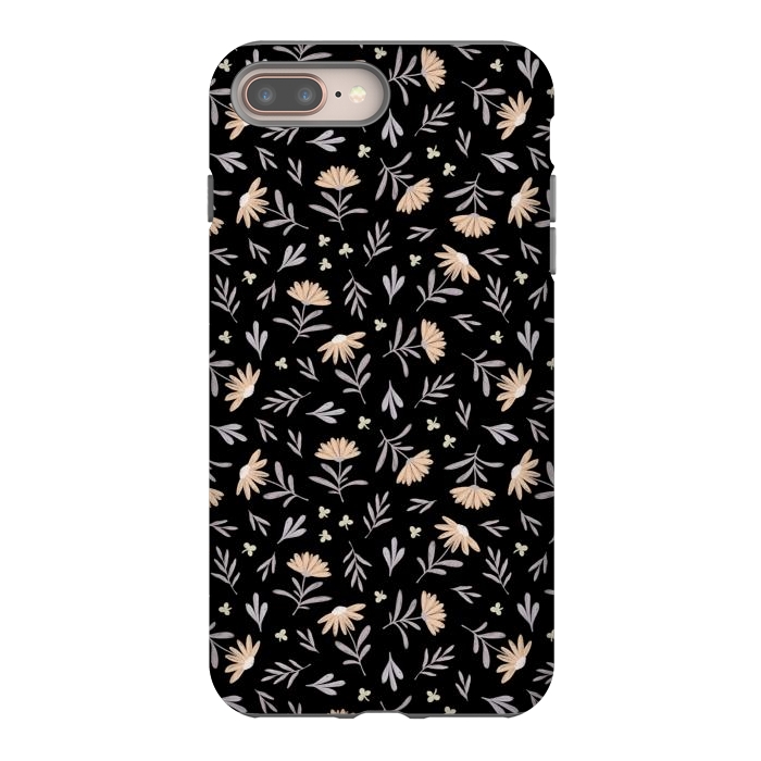 iPhone 7 plus StrongFit Beige flowers on a black by Alena Ganzhela
