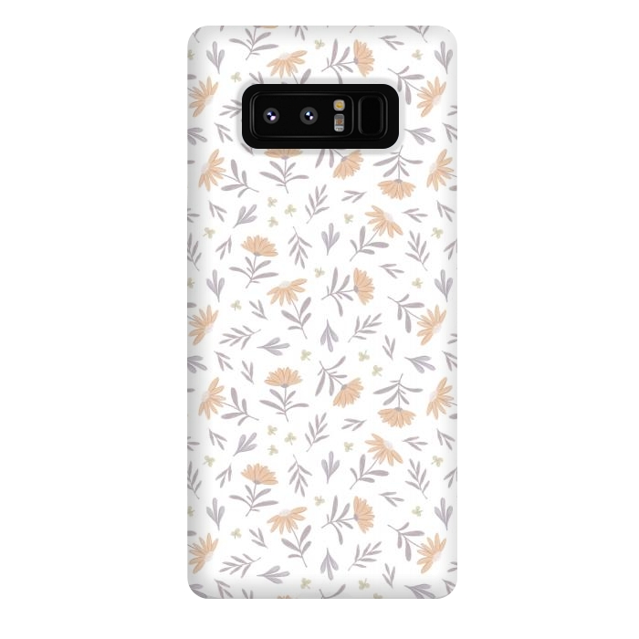 Galaxy Note 8 StrongFit Beige flowers on a white by Alena Ganzhela
