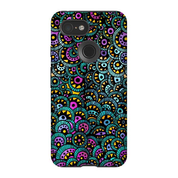 Pixel 3 StrongFit Peacock Tail by Pom Graphic Design