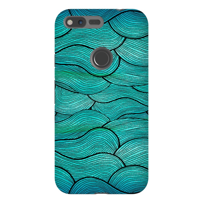 Pixel XL StrongFit Sea Waves Pattern by Pom Graphic Design