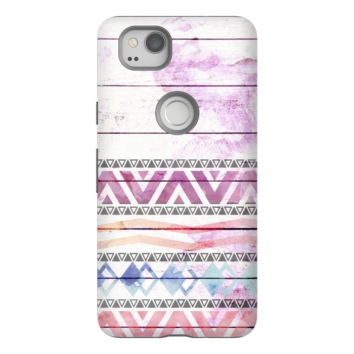 Pixel 2 StrongFit Aztec Wood Watercolor by Girly Trend