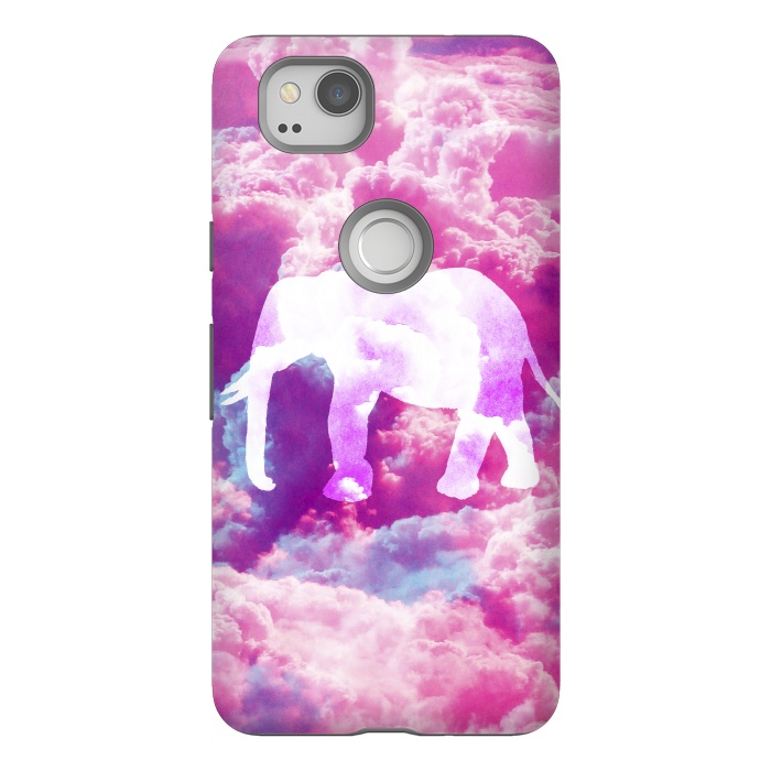 Pixel 2 StrongFit Elephant on Pink Purple Clouds by Girly Trend