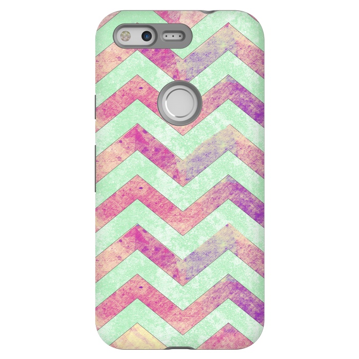 Pixel StrongFit Mint Pink Watercolor Chevron by Girly Trend