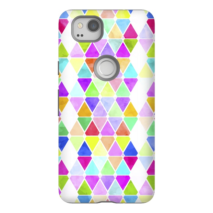 Pixel 2 StrongFit Watercolor Abstract Pastel Triangles by Girly Trend