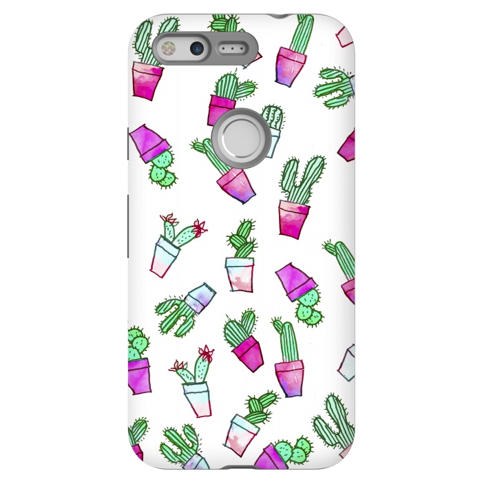 Pixel StrongFit Whimsical Hand Drawn cactus pattern  by Girly Trend