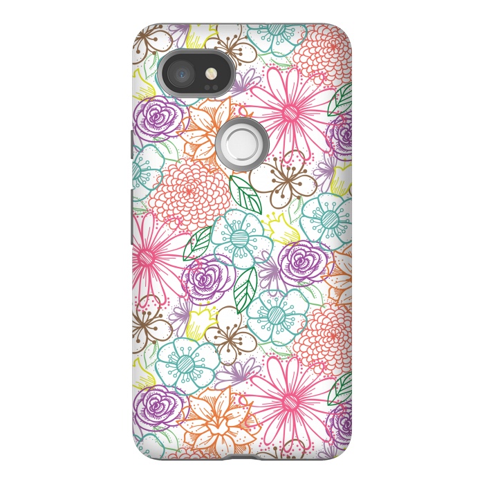 Pixel 2XL StrongFit Bright Floral by TracyLucy Designs