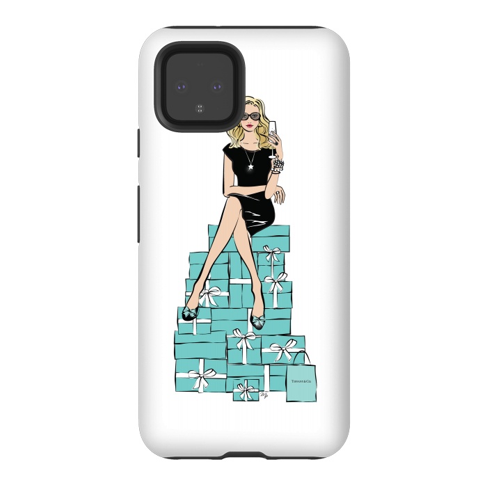 Pixel 4 StrongFit Tiffany's Blue Girl by Martina