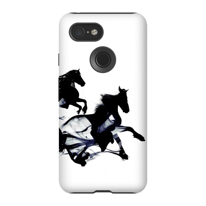 Pixel 3 StrongFit Black Horses by Róbert Farkas