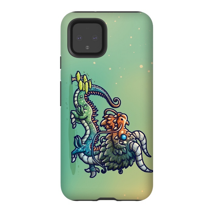 Pixel 4 StrongFit Cute Chinese Dragon by Q-Artwork