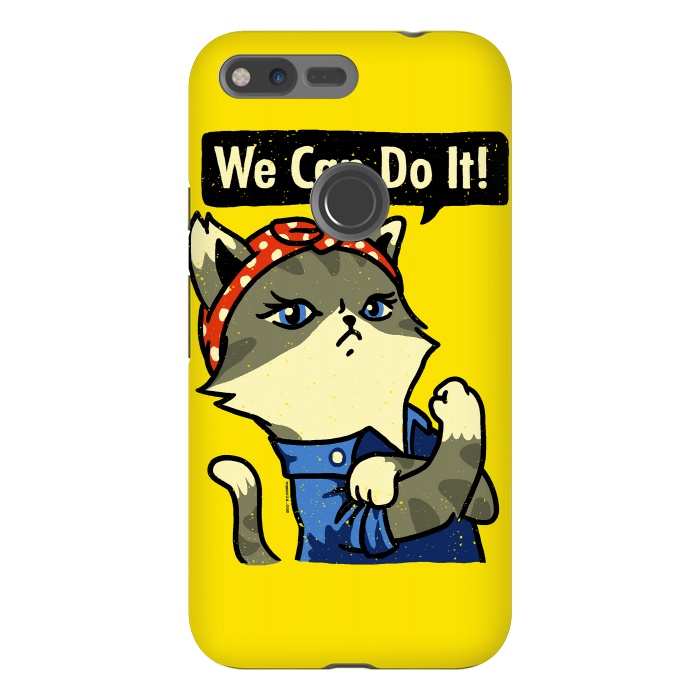 Pixel XL StrongFit We Can Do It! Purrrsist! by Vó Maria
