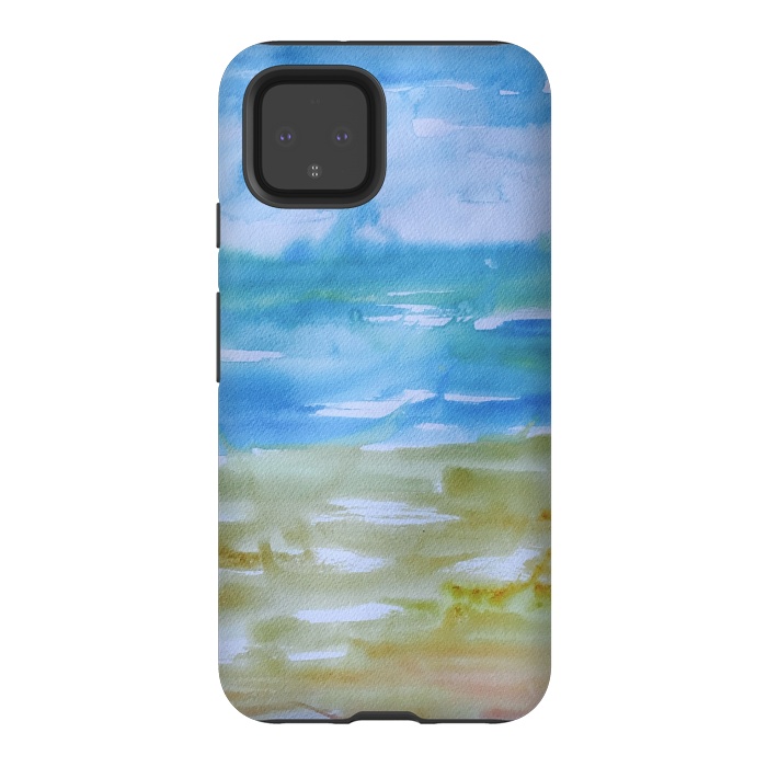 Pixel 4 StrongFit Miami Beach Watercolor #1 by ANoelleJay