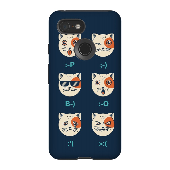 Pixel 3 StrongFit Cat Emoticon by Coffee Man