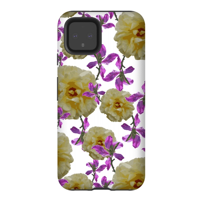 Pixel 4 StrongFit Flowers + Purple Vines by Zala Farah