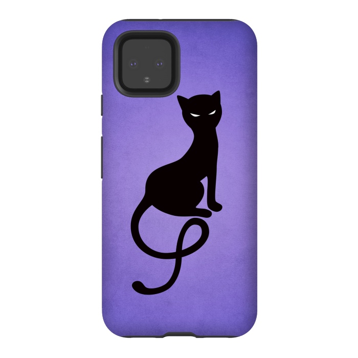 Pixel 4 StrongFit Purple Gracious Evil Black Cat by Boriana Giormova
