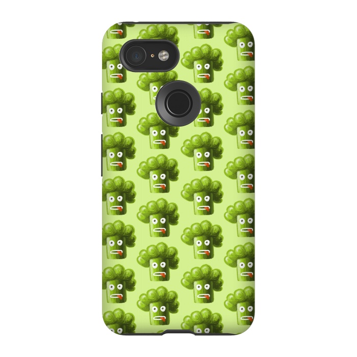 Pixel 3 StrongFit Funny Broccoli Pattern by Boriana Giormova