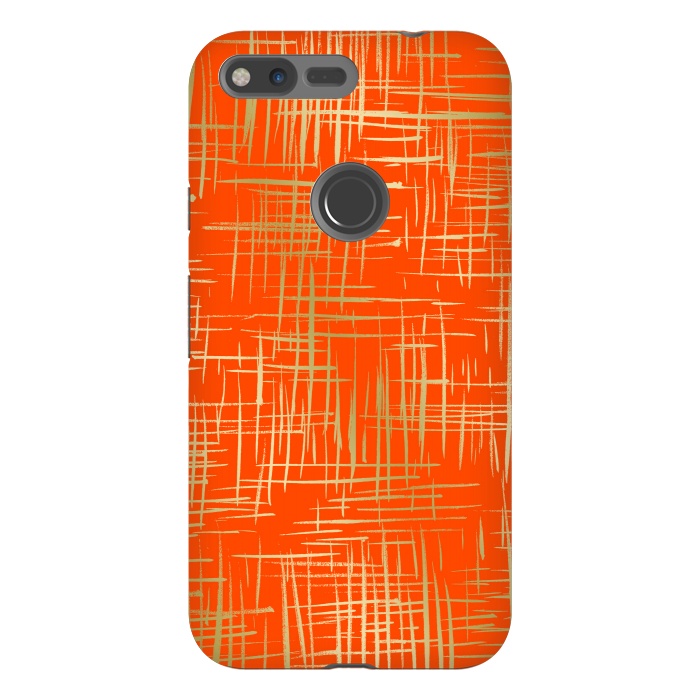 Pixel XL StrongFit Crosshatch Red by Caitlin Workman