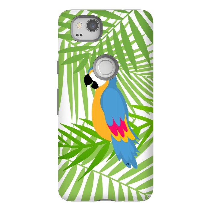 Pixel 2 StrongFit Cute colourful parrot by Martina