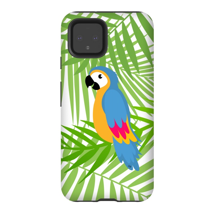 Pixel 4 StrongFit Cute colourful parrot by Martina
