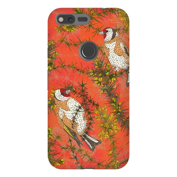 Pixel XL StrongFit Goldfinches in Gorse by Lotti Brown