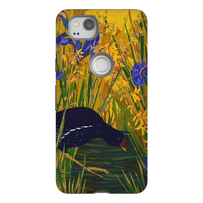 Pixel 2 StrongFit Moorhen and Iris by Lotti Brown