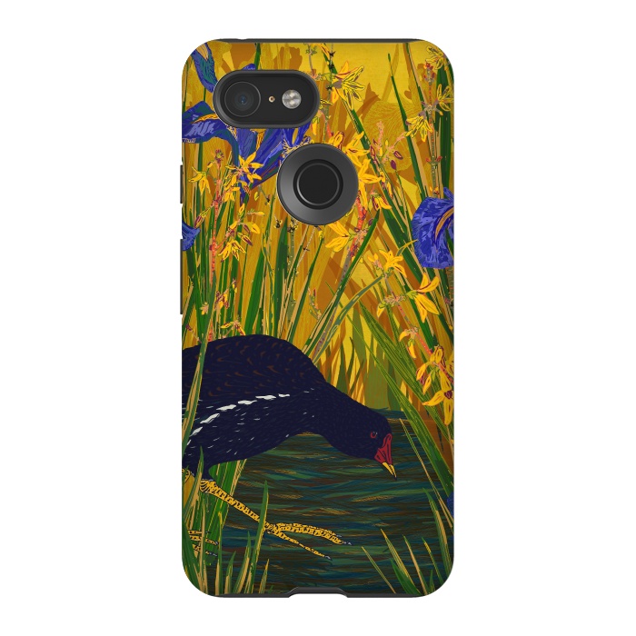 Pixel 3 StrongFit Moorhen and Iris by Lotti Brown