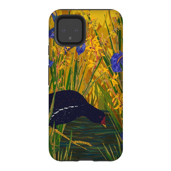 Pixel 4 StrongFit Moorhen and Iris by Lotti Brown