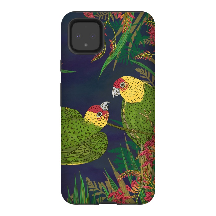 Pixel 4XL StrongFit Parakeets in Paradise by Lotti Brown