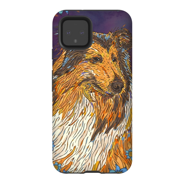 Pixel 4 StrongFit Rough Collie by Lotti Brown