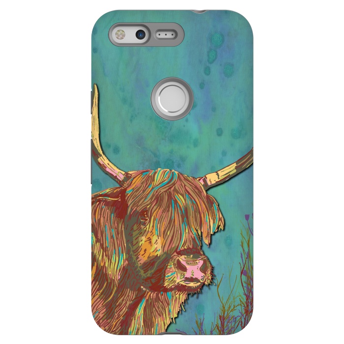Pixel StrongFit Highland Cow by Lotti Brown