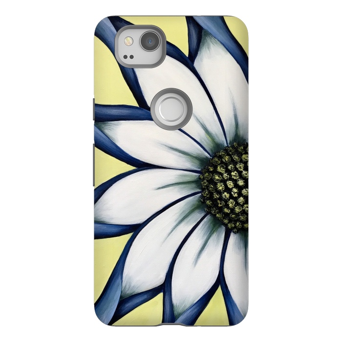 Pixel 2 StrongFit White African Daisy by Denise Cassidy Wood