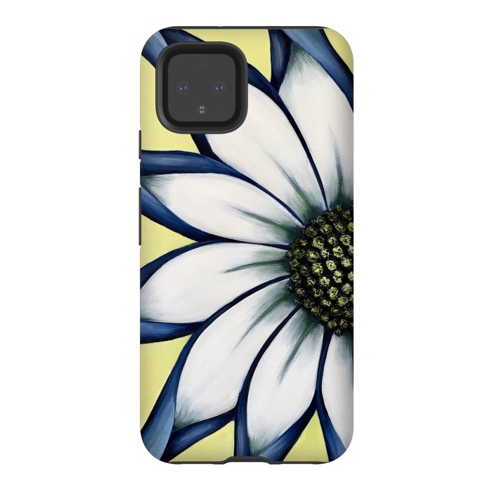 Pixel 4 StrongFit White African Daisy by Denise Cassidy Wood