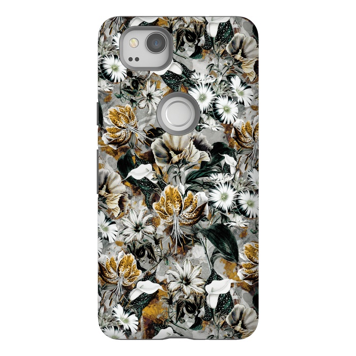 Pixel 2 StrongFit Floral Gold by Riza Peker