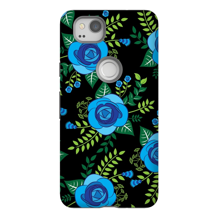 Pixel 2 StrongFit Blue Roses by Rossy Villarreal
