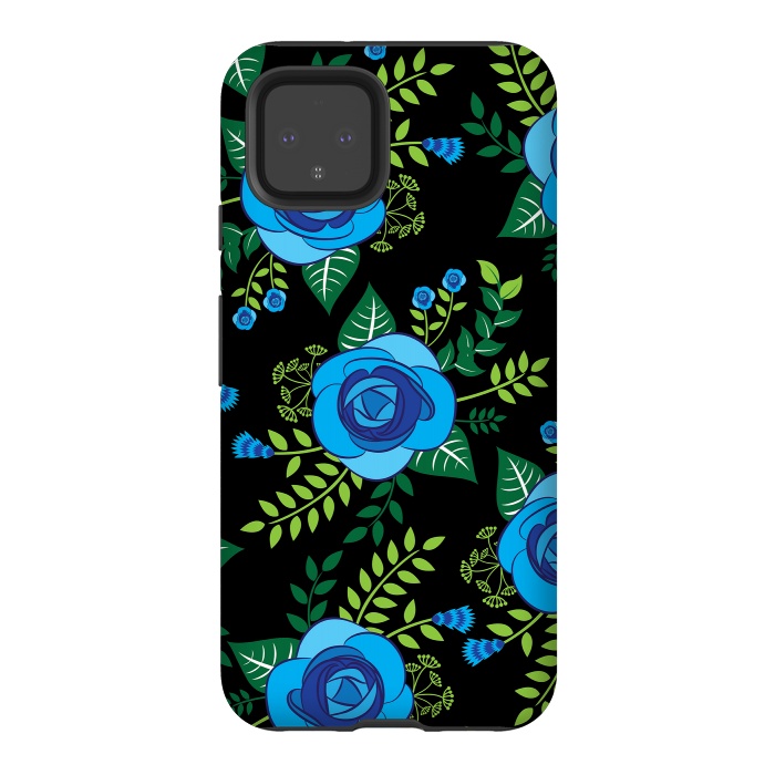 Pixel 4 StrongFit Blue Roses by Rossy Villarreal