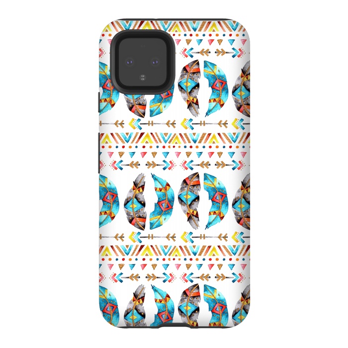 Pixel 4 StrongFit Feathers and Arrows by Pom Graphic Design