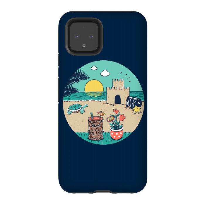 Pixel 4 StrongFit Video game beach by Coffee Man