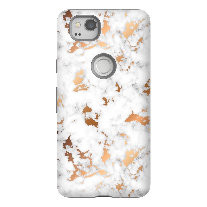 Pixel 2 StrongFit Marble Texture with Gold Splatter 040 by Jelena Obradovic