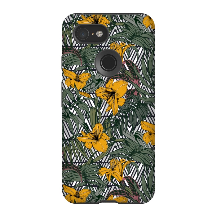 Pixel 3 StrongFit Tribal tropical bloom by Mmartabc