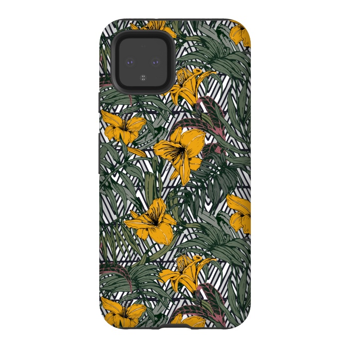 Pixel 4 StrongFit Tribal tropical bloom by Mmartabc