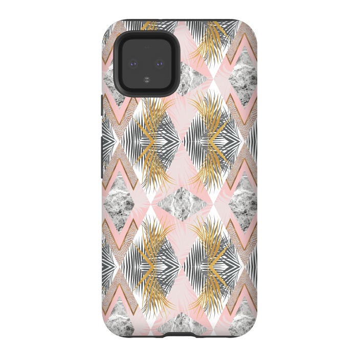 Pixel 4 StrongFit Marbled tropical geometric pattern II by Mmartabc