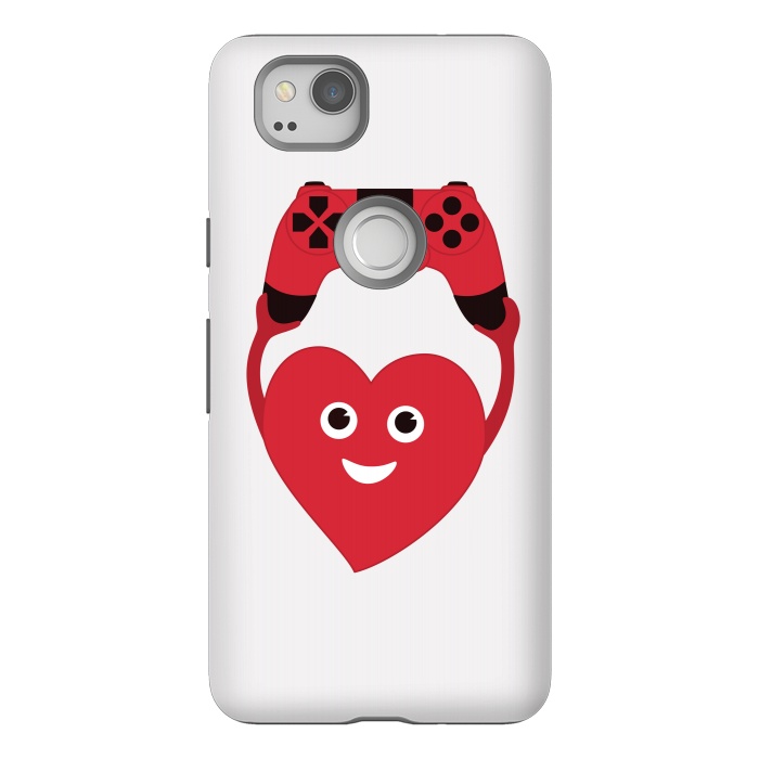 Pixel 2 StrongFit Cute Geek Gamer Heart by Boriana Giormova