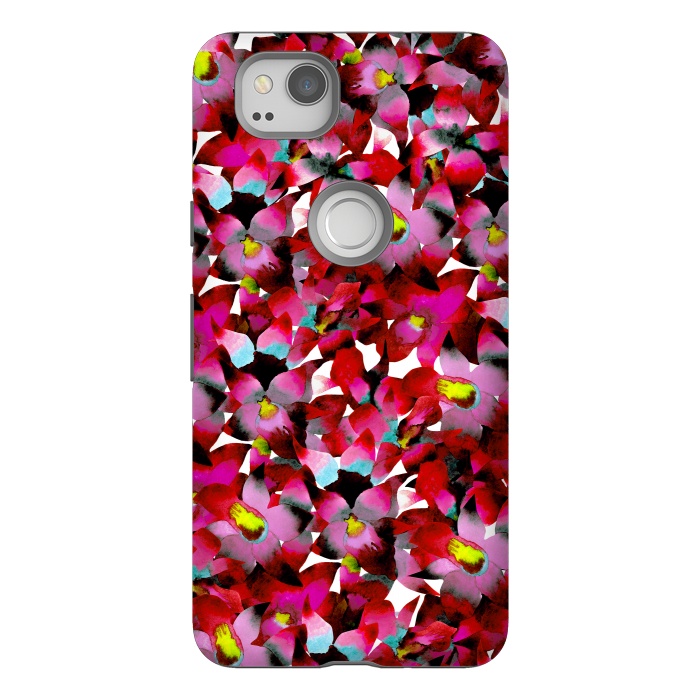 Pixel 2 StrongFit Red Floral by Amaya Brydon